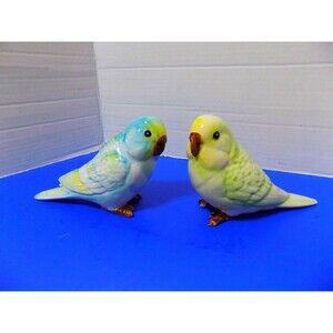 NEW Ceramic Parakeets Love Birds Parrots Statue Figurine Tropical Home Decor